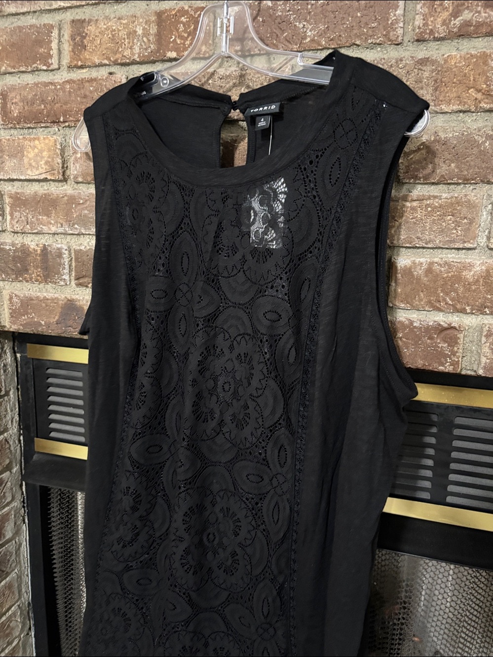 Torrid Black Lace-Front See Through Sleeveless Tank Top Size 4X NWT - Picture 11 of 11